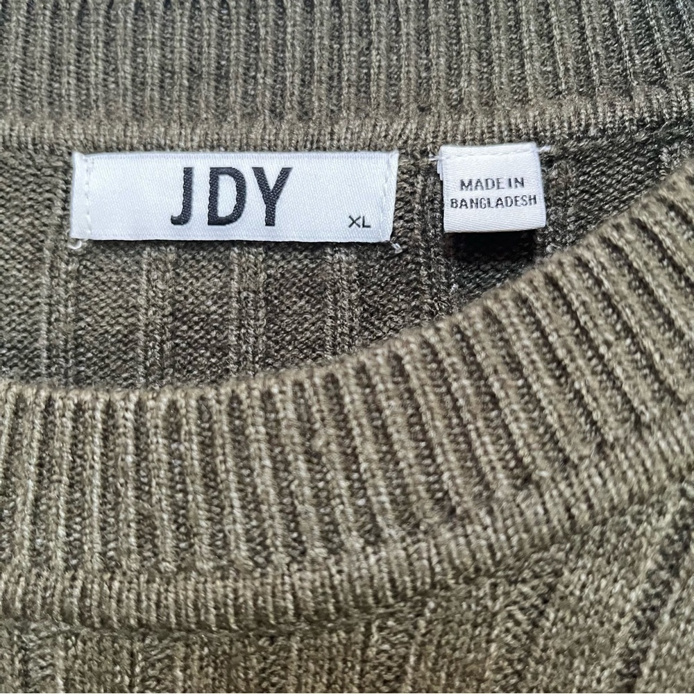 JDY Olive Long Sleeve Ribbed Knit Sweater Dress XL - Picture 4 of 7